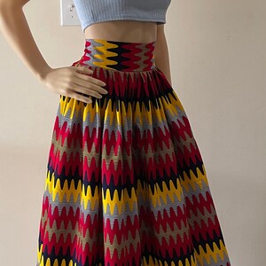 African Print Ankara  Multicolor Print  Maxi  Skirt