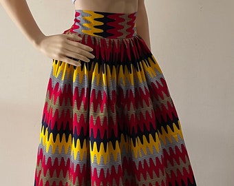 African Print Ankara  Multicolor Print  Maxi  Skirt