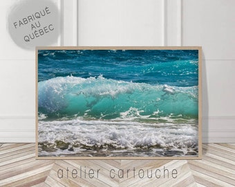 Wave Photography, Ocean Water Wall Art Print, Surfboard Decor, Coastal Beach, Large Printable Poster, Digital Download, Surfing, Waves