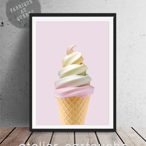 Rainbow ice cream print, Girls Print, Nursery Bedroom Decor, Pink Printable Digital Download, Pink Printable Poster, Girls Room Decor