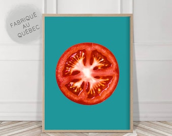 BEAUTIFUL TOMATO Kitchen Wall Art Print, , KITCHEN Decor, Large Printable Poster, Digital Download, pink art, green art, fruit art, pop art