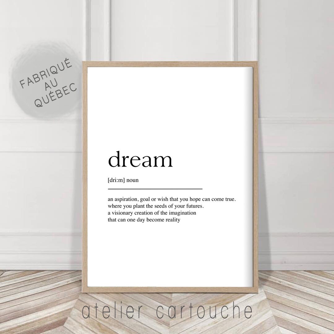 Dream Definition Print Quote Print Definition Print Dream Etsy Singapore