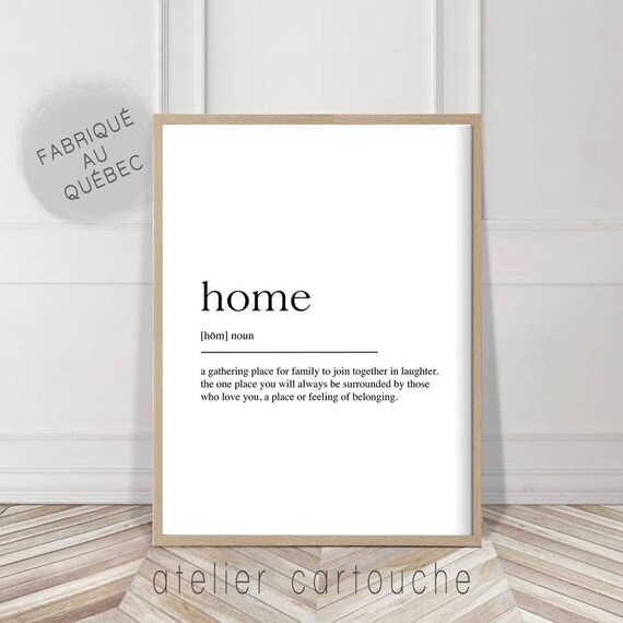 Home Definition Print Wall Art Print Quote Print Definition Etsy