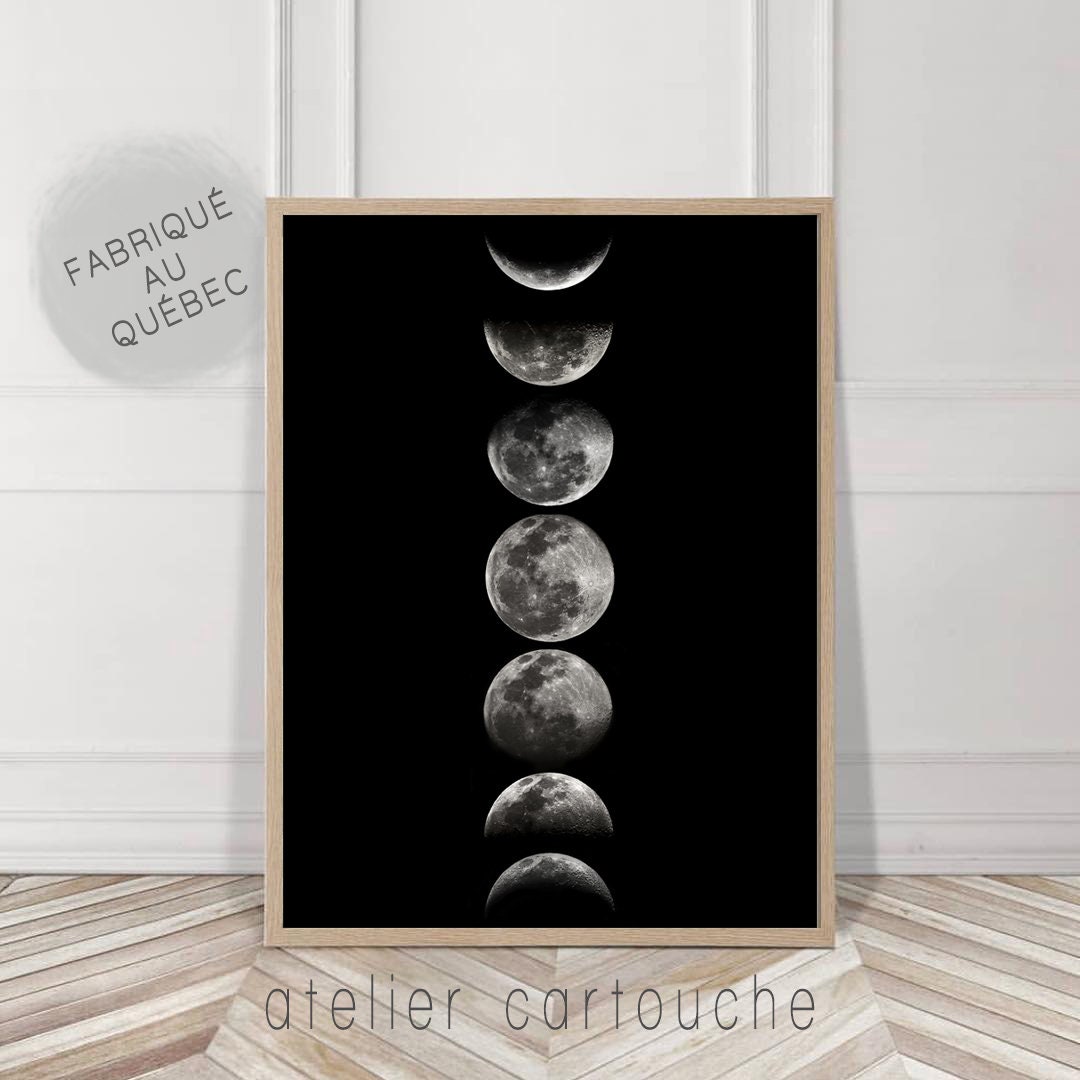 Prints Moon Phase Wall Hanging Moon Phases Wall Art Print Lunar Phase ...