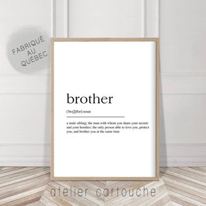 Brother Definition, Prints, Wall Art Print, Quote Print, Definition Print, Minimalist, Minimalist Print, Brother Gift, Family Print, Brother