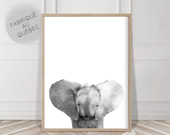Elephant Wall Art Print, Safari Nursery, Printable Digital Download, Animal Babies Room Poster, Printable Nursery Elephant, Safari Animal