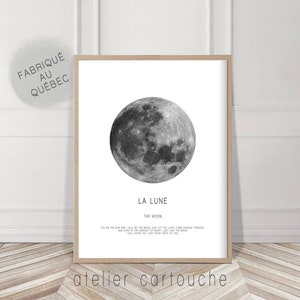 La Lune, Moon Poster , Luna print, La Lune Moon art, Moon Print, Moon Wall art, modern art - Scandinavian art - Home Decor - Wall Art