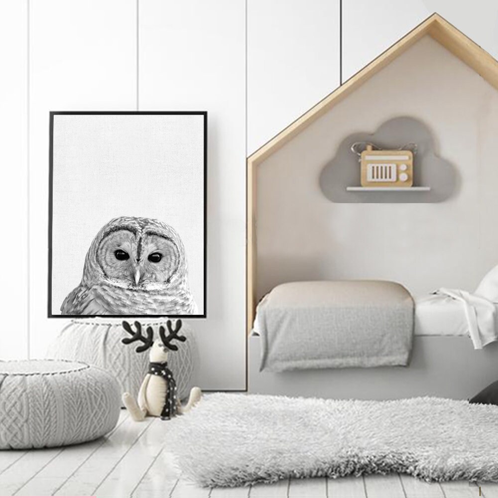 Cute Set of 6 Woodland Nursery Art Black and White Woodland Etsy