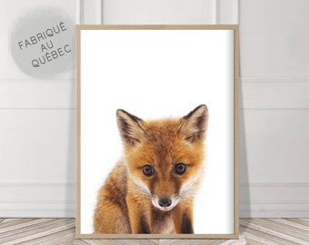 Baby Fox Wall Art Print, Woodland Nursery, Printable Digital Download, Animal decor, Babies Room Poster, Nursery Fox, Woodland Animal