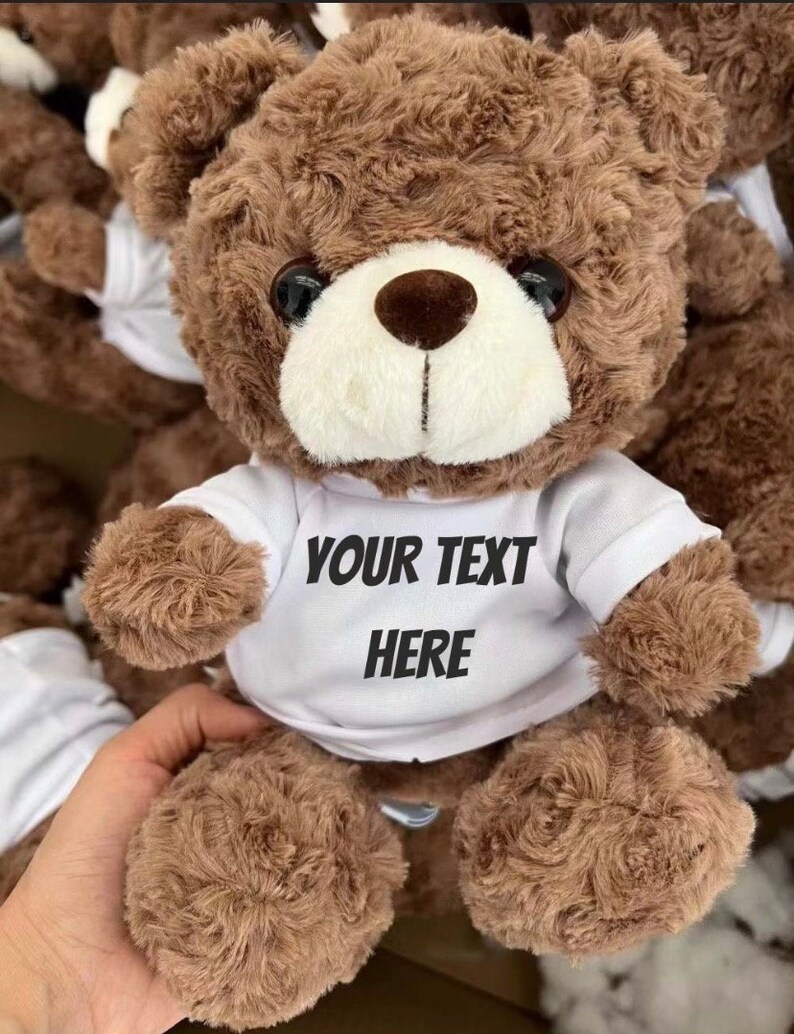 CUSTOM Teddy Bear SHIRT With Any Picture/text, FREE Shipping