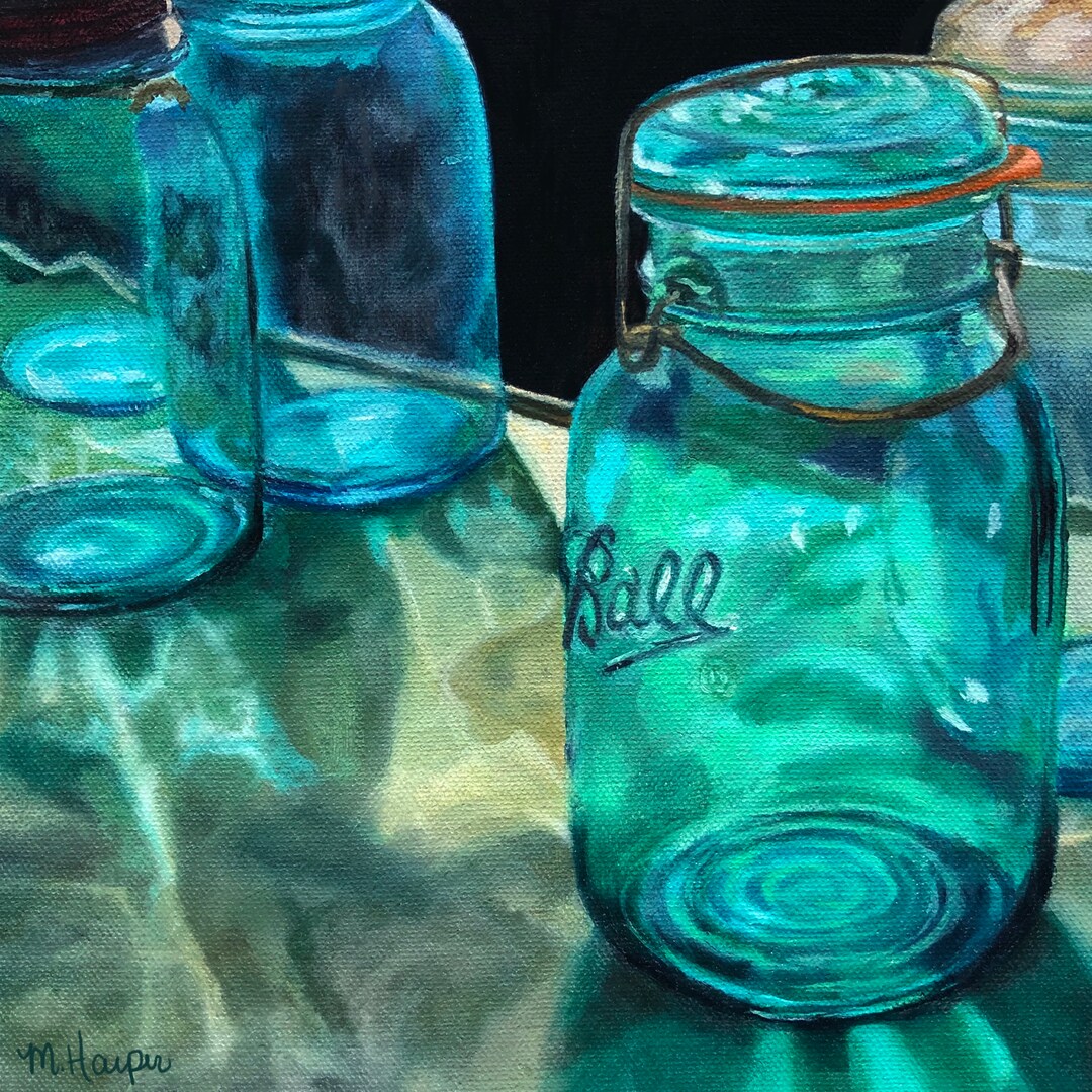 Mason Jar Art Print' Etsy