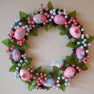 Easter egg and berries wreath