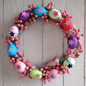 Easter egg and berries wreath