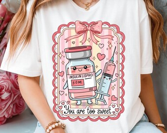 Nurse Valentine's Day PNG | Valentine's Day Coquette Clipart | You are too sweet PNG | Digital Sublimation Graphic | Trendy Instant Download