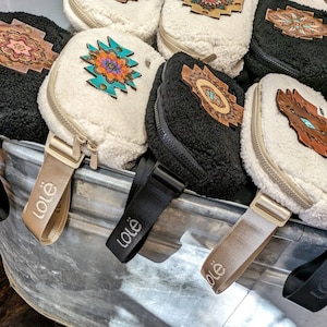 Leather & Sherpa Crossbody Purse, Fanny Pack