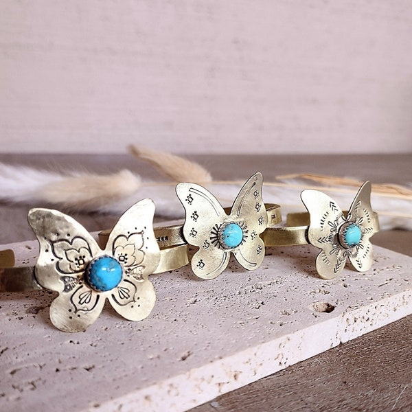 BUTTERFLY TURQUOISE GOLD BRACELET