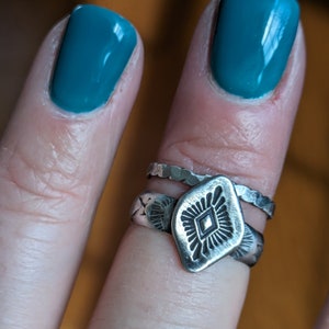 Western Stacking Rings, Set of Two, Size 5, Hand Forged