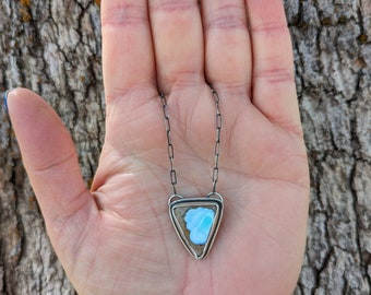 【AG X JOSILVER】Triangle Ruler Necklace - Turquoise Turquoise Triangle Necklace, Sterling Silver & Hotsonite