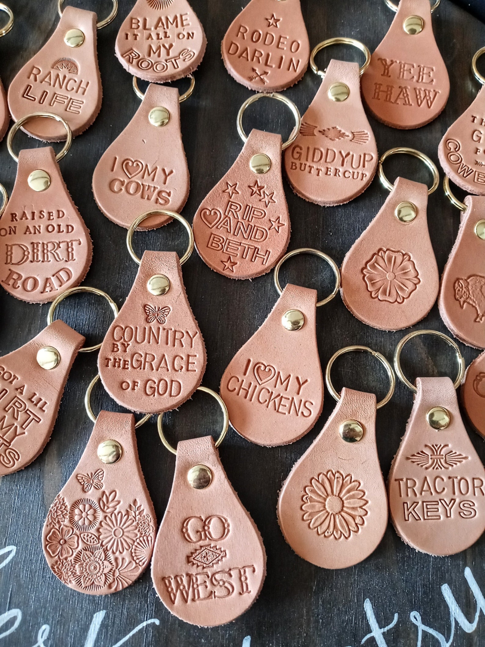 Western Leather Keychains Keyrings Key Chains Handmade Etsy