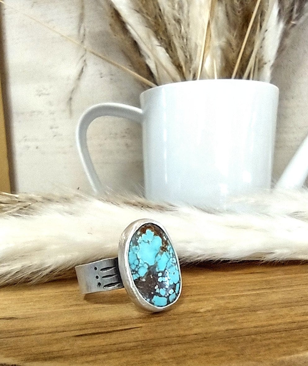 NWT M&S Pink Mohave Turquoise Star Alberta Yazzie Ring 8.5