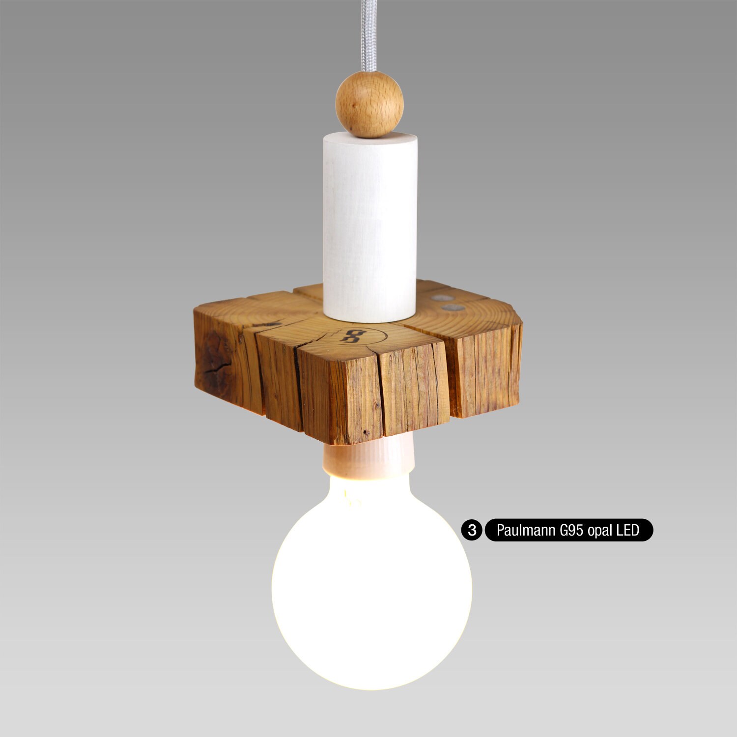 Unique, Rustic Pendant Lamp With Reclaimed Barn Beam Wood