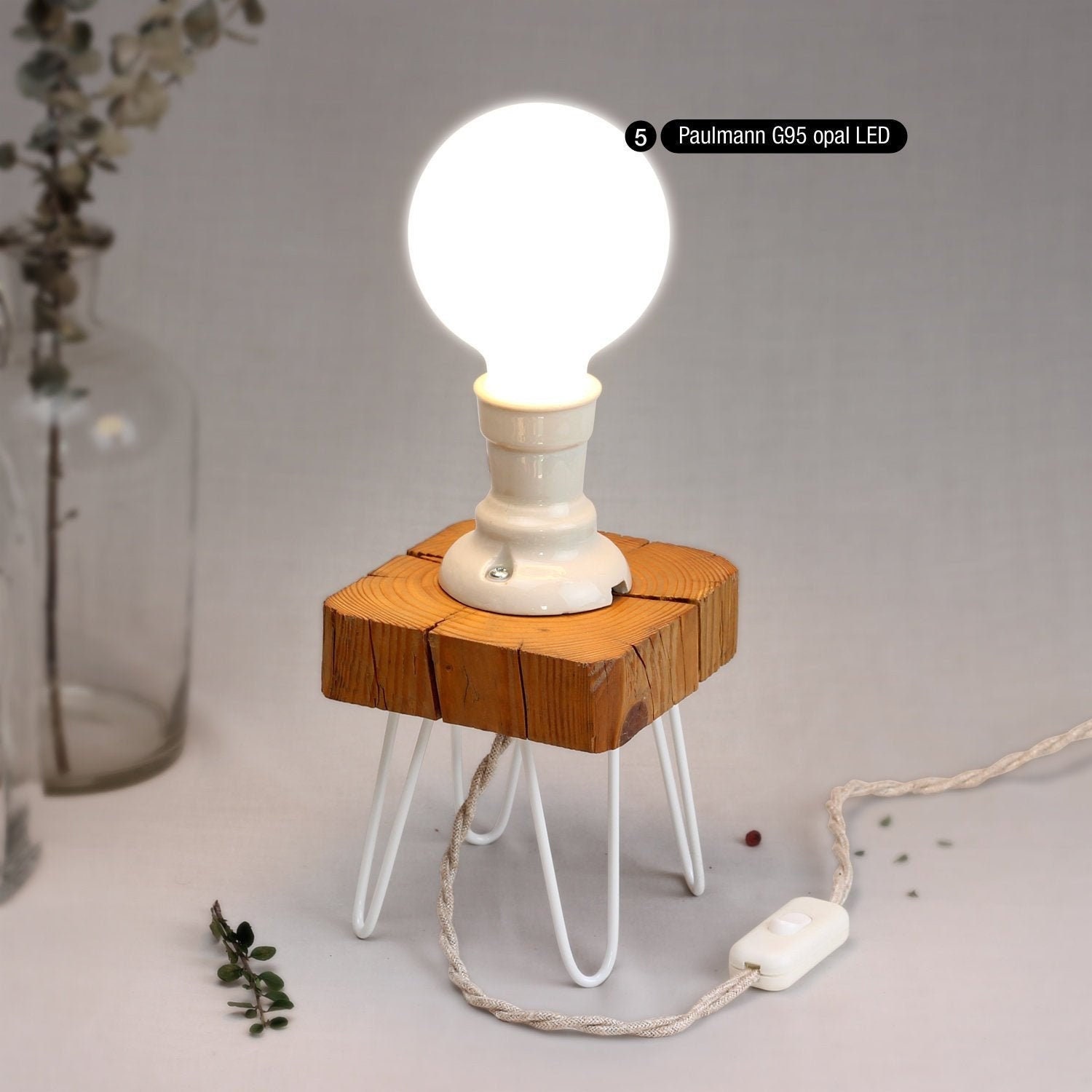 Socket, Etsy Rustic Hairpin Porcelain Beam Birthday Lamp Reclaimed for - Desk Legs, Unique Barn Vintage Sabi Gift Unique Wood Wabi Lamp, With and