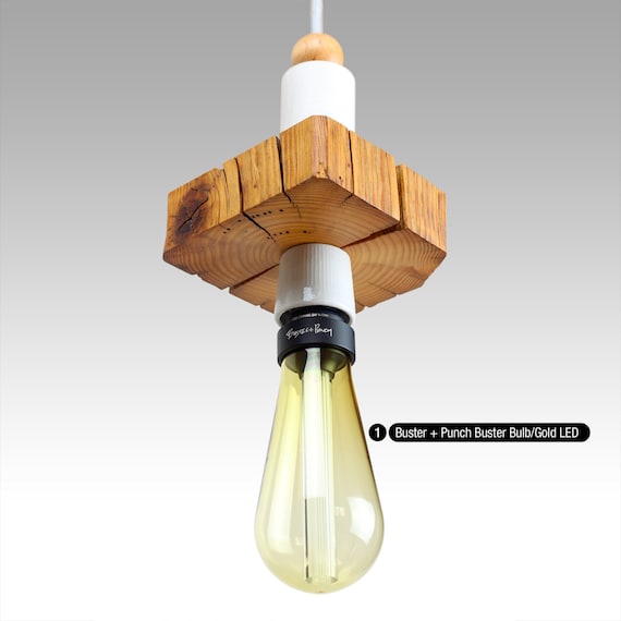 Unique Rustic Pendant Lamp With Reclaimed Barn Beam Wood And Etsy