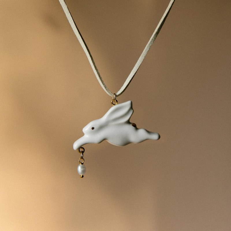 Crystal Bunny Pendant Necklace