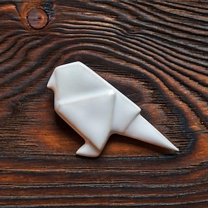 Origami brooch Origami dove Origami bird broche ceramic brooch Laconic jewelry Origami Pin Ceramic jewelry Botanical brooch Brooch bird
