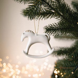 Rocking Horse Ornament Christmas Ornament Ornament Rocking Horse Christmas tree decorations Rocking Horse Xmas decoration Porcelain