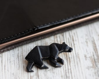 Orsetto origami, spilla origami, spilla origami, animale origami, spilla in ceramica, gioielli in ceramica, spilla moderna, regalo unico, spilla a forma di animale