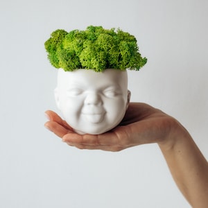 Head planter / Halloween / Brawler / Unique Plant Pot / Succulent Planter / Best friend gift / Plant pot / Doll head planter / Office decor