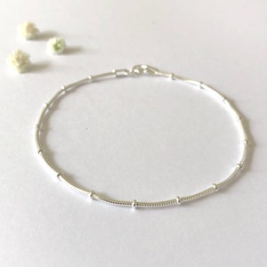 Sterling Silver Simple Snake Chain Anklet, Silver Ankle Chain, Sterling Silver Ankle Bracelet image 1