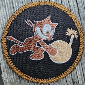 FELIX THE CAT on Patch (Linen Patch Ø 8.5 cm / 3.34 in.)