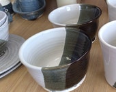 Black white and gray bowl handmade stoneware