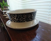 Large black and white planter