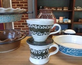 Coffee Pour Over Set Ivy green and white