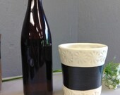 Black and white wine chiller with stamping texture