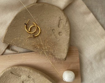 SUNSET ARCH PLATE  || Textured Half Moon Clay Ring and Earring Holder