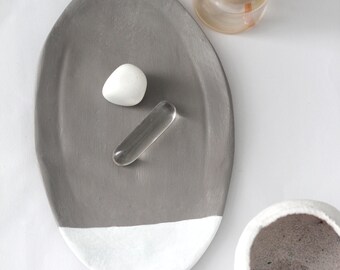 Customised Rectangle Trinket Jewellery Crystal Dish MINIMALIST CLAY PLATE