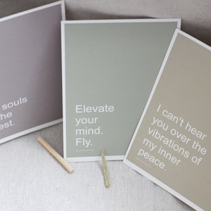 AFFIRMATION CARDS Set of 3 // Yoga Motivational Gift-Mindful Positivity Postcards-Spiritual Anxiety Prints-Minimalist Self Care Home Decor image 4