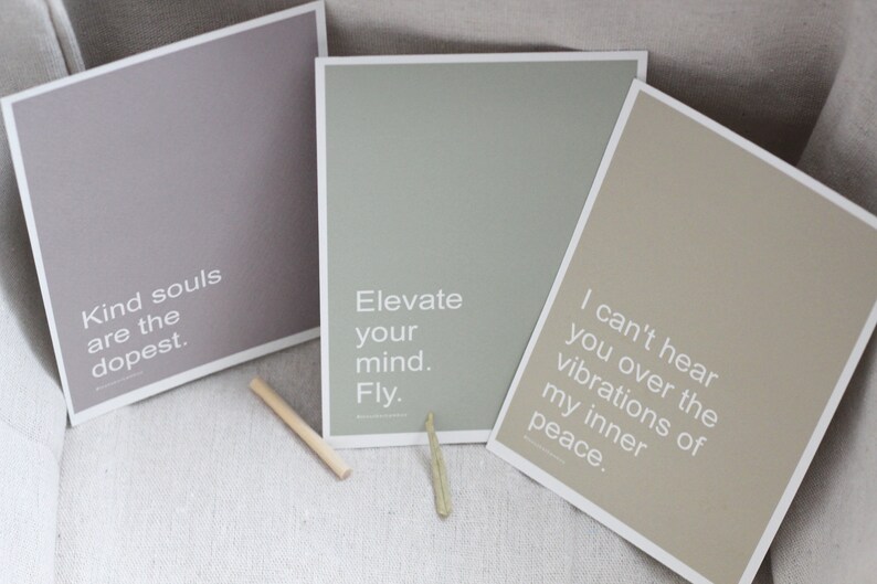 AFFIRMATION CARDS Set of 3 // Yoga Motivational Gift-Mindful Positivity Postcards-Spiritual Anxiety Prints-Minimalist Self Care Home Decor image 4