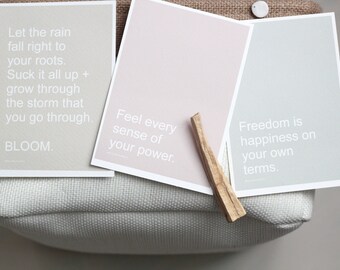 AFFIRMATION CARDS - Set of 3 // Self-Care Inspirational Gift-Self-Love Positivity Postcards-Mindfulness Anxiety Prints-Minimalist Home Decor