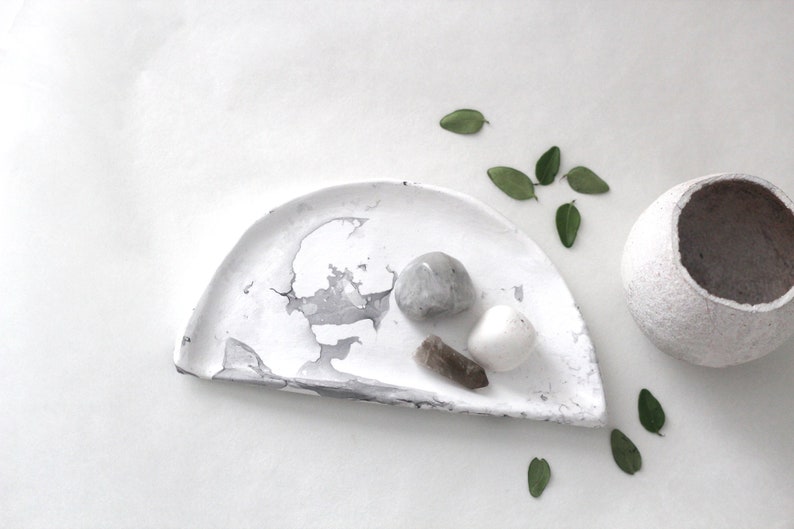 Customised Rectangle Trinket Jewellery Crystal Dish MINIMALIST CLAY PLATE
