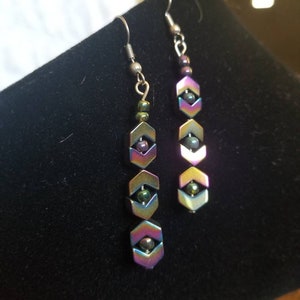 Metallic Long Drop Dangle Earrings