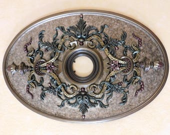 Royal Oval Natural Tones Ceiling Medallion Decor