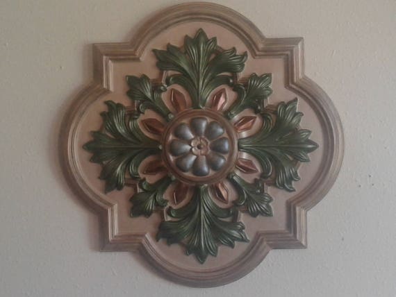 Soft Natural Warm Wood Tone Hand Painted Ceiling Medallion Etsy