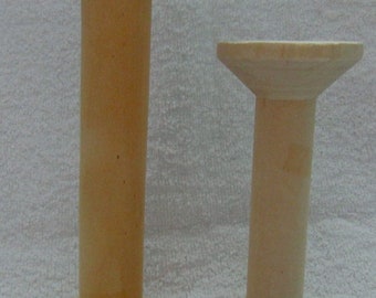 Yarn spool, wood, 2 sizes: height 16 cm + 12 cm, untreated