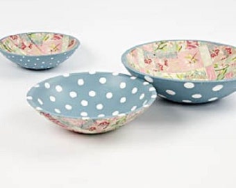 2 bowls made of MDF material for creative ideas. Ø 14.5 cm (1x/ 2.45)
