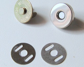 TRENDYBag - Taschen Magnetverschluss, silber Metall, Ø 18 mm